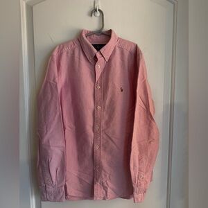 Ralph Lauren Boys Pink Oxford Button-Down Shirt | Size 14–16